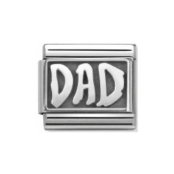 Element link do bransoletki Nomination napis Dad 330102 30 stal i srebro 925