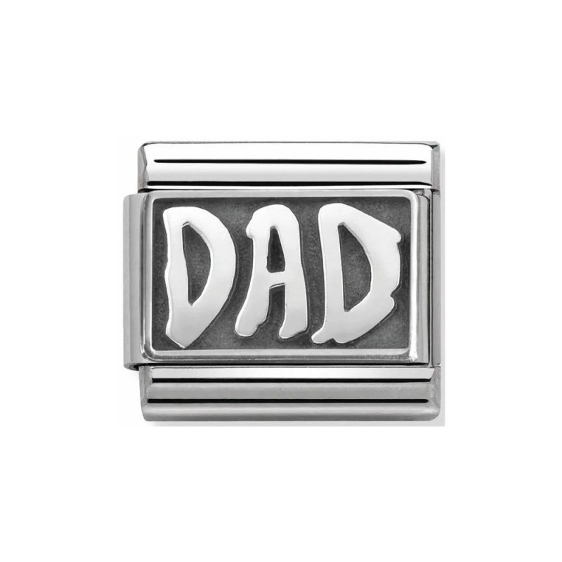 Element link do bransoletki Nomination napis Dad 330102 30 stal i srebro 925