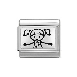 Element link do bransoletki Nomination Dziewczynka 330109 49 stal i srebro 925