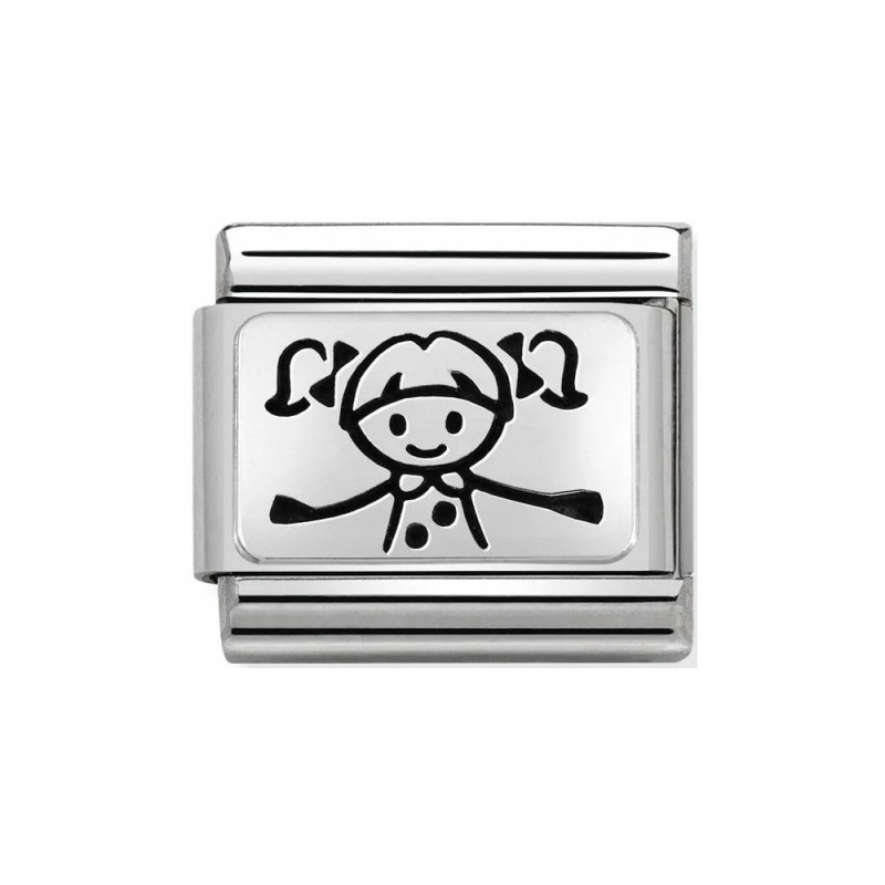 Element link do bransoletki Nomination Dziewczynka 330109 49 stal i srebro 925