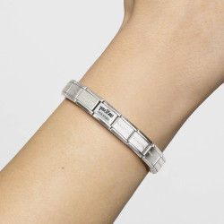 Element link do bransoletki Nomination napis You&Me our story 330111 31 stal i srebro 925