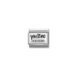 Element link do bransoletki Nomination napis You&Me our story 330111 31 stal i srebro 925