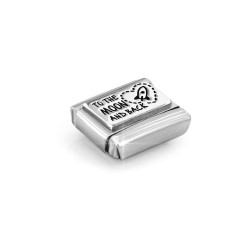 Element link do bransoletki Nomination napis Moon and back 330111 39 stal i srebro 925