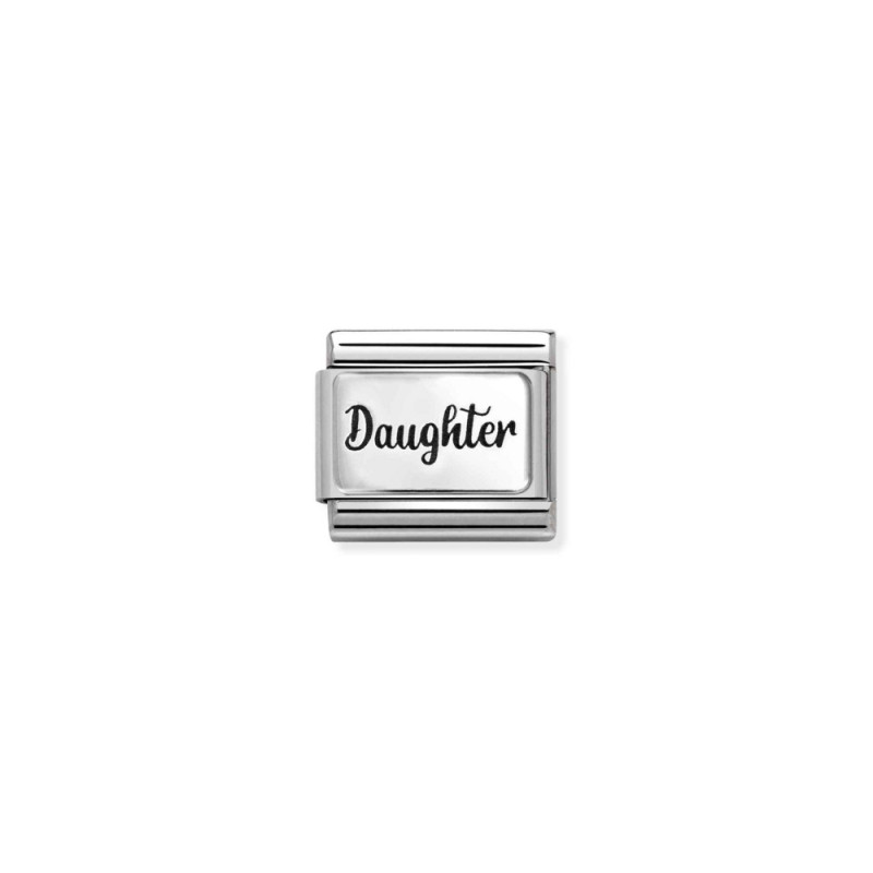 Element link do bransoletki Nomination napis Daughter 330111 43 stal i srebro 925