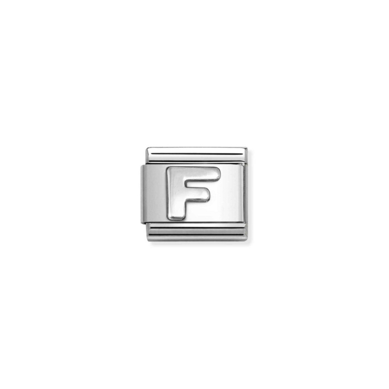 Element link do bransoletki Nomination Literka F 330113 06 stal i srebro 925
