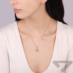 Kolczyki z różowego złota z naturalnym morganitem i diamentami próba 585