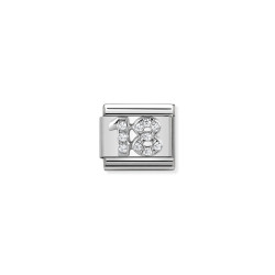 Element link do bransoletki Nomination cyfra 18 z cyrkoniami 330304 18 stal i srebro 925