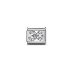 Element link do bransoletki Nomination cyfra 30 z cyrkoniami 330304 21 stal i srebro 925