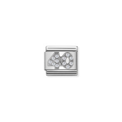 Element link do bransoletki Nomination cyfra 40 z cyrkoniami 330304 22 stal i srebro 925