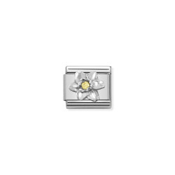 Element link do bransoletki Nomination Narcyz 330311 14 stal i srebro 925