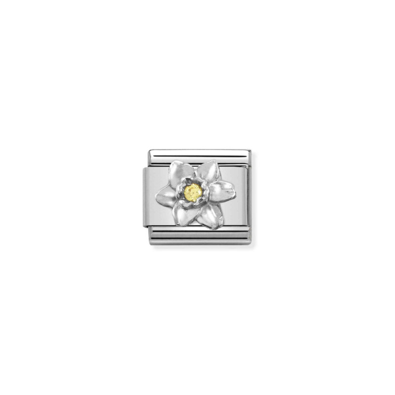Element link do bransoletki Nomination Narcyz 330311 14 stal i srebro 925