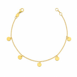 Bransoletka złota wiszące koła blaszki próba 585