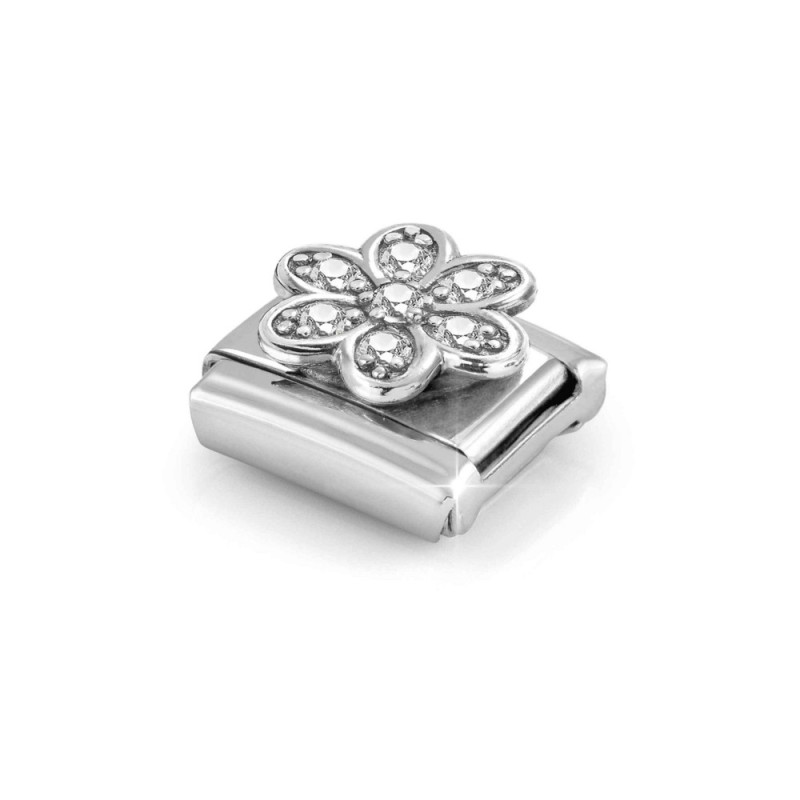 Element link do bransoletki Nomination Kwiat z cyrkoniami 330322 06 stal i srebro 925