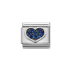 Element link do bransoletki Nomination Niebieskie serce 330323 08 stal i srebro 925