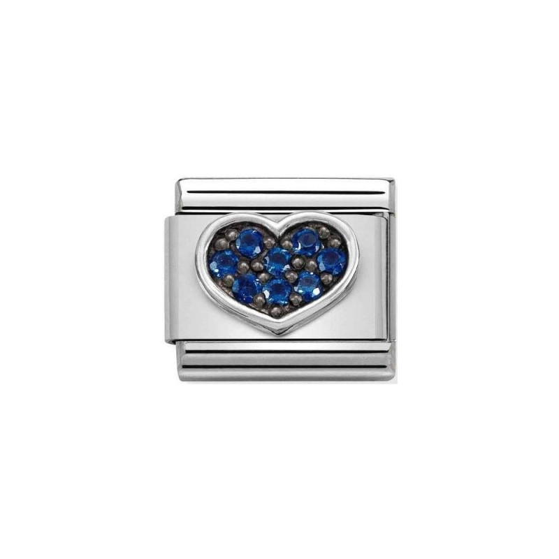 Element link do bransoletki Nomination Niebieskie serce 330323 08 stal i srebro 925