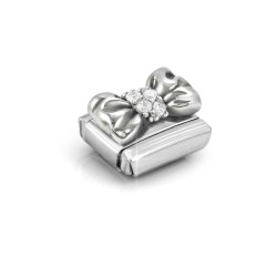 Element link do bransoletki Nomination Kokartka z cyrkoniami 330323 11 stal i srebro 925