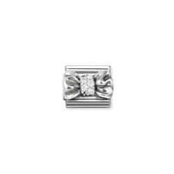 Element link do bransoletki Nomination Kokartka z cyrkoniami 330323 11 stal i srebro 925