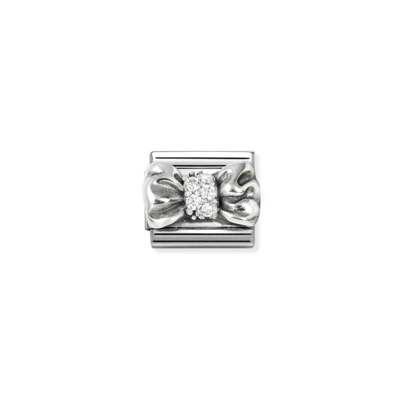 Element link do bransoletki Nomination Kokartka z cyrkoniami 330323 11 stal i srebro 925