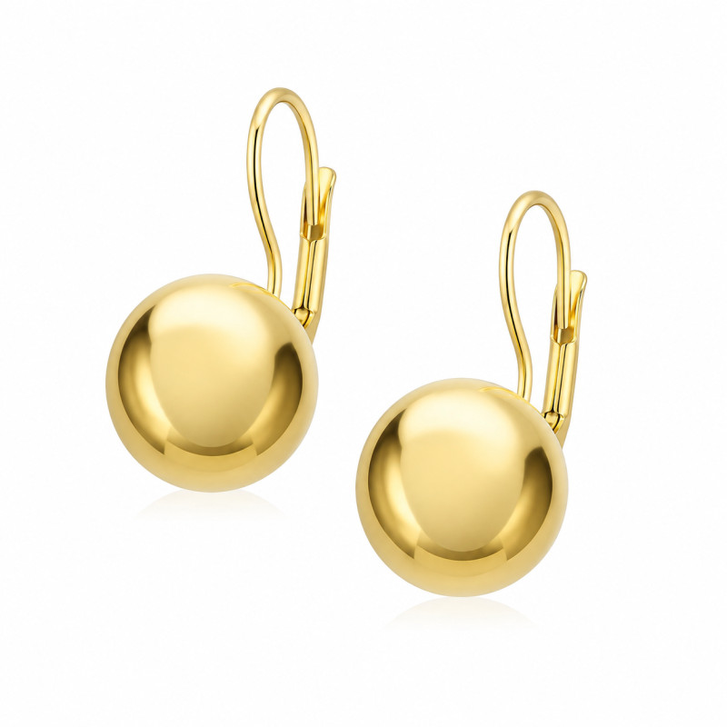 Złote kolczyki kule 12mm - Klasyczna elegancja - JubilerSezam.pl
