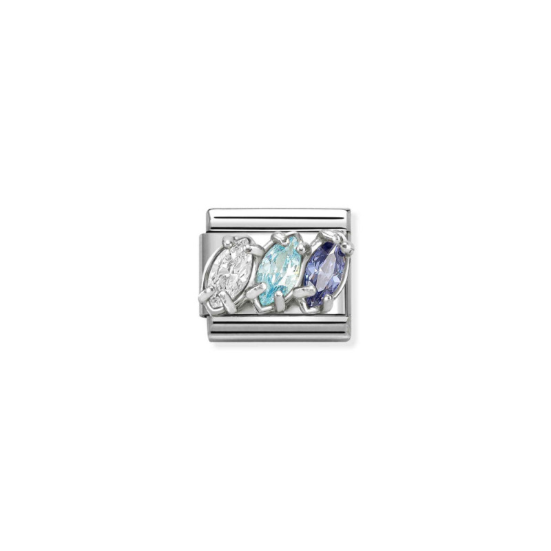 Element link do bransoletki Nomination z cyrkoniami 330329 19 stal i srebro 925