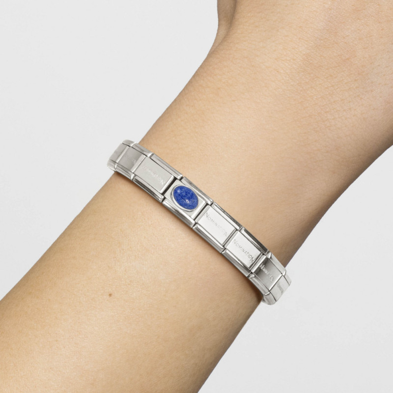 Element link do bransoletki Nomination z Lapis Lazuli 330510 09 stal i srebro 925