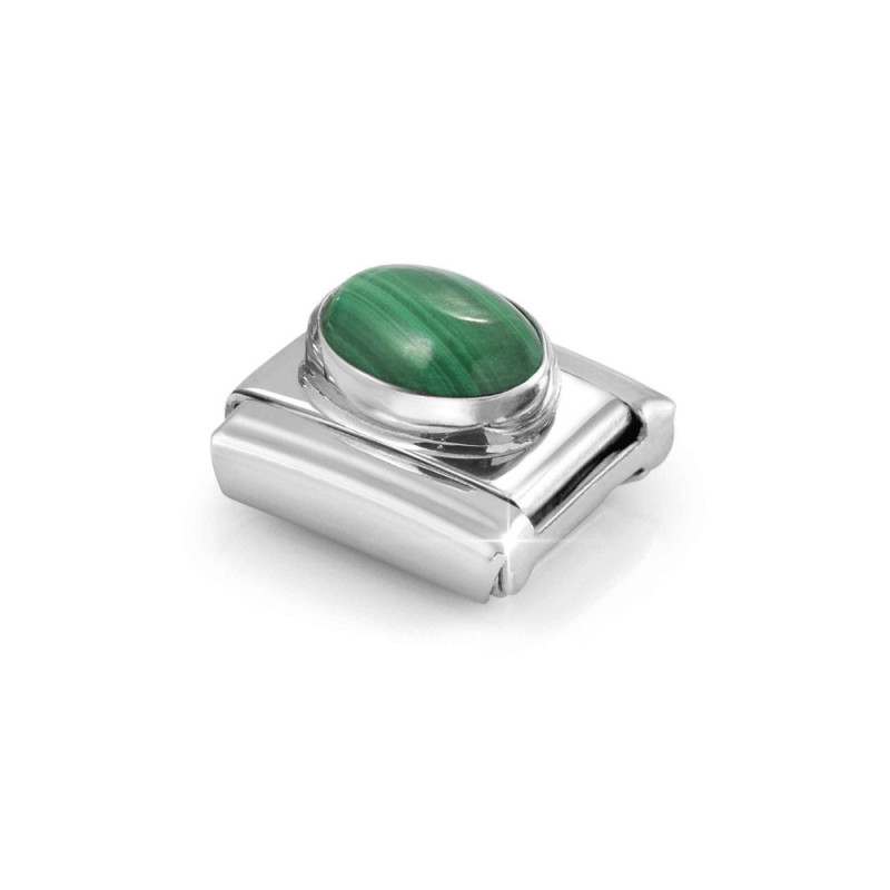 Element link do bransoletki Nomination z Malachitem 330510 48 stal i srebro 925