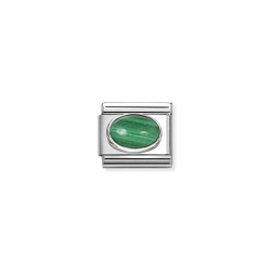 Element link do bransoletki Nomination z Malachitem 330510 48 stal i srebro 925
