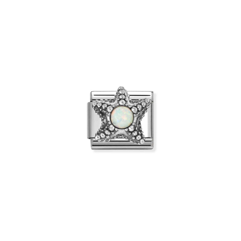 Element link do bransoletki Nomination Rozgwiazda z opalem jubilerskim 330511 05 stal i srebro 925
