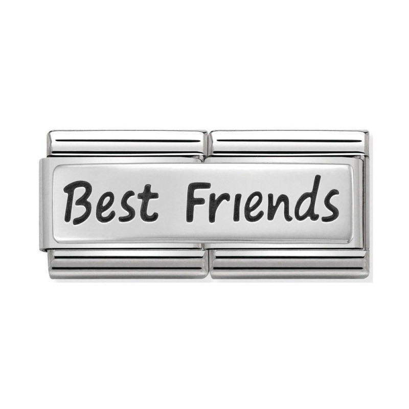 Element podwójny link do bransoletki Nomination napis Best friends 330710 03 stal i srebro 925