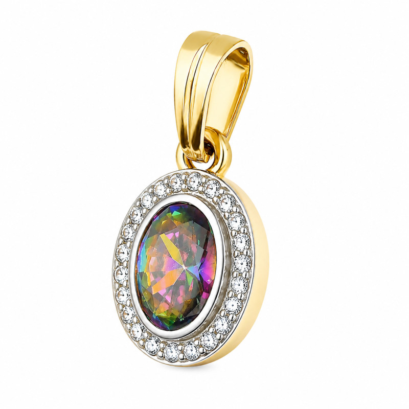 Złota Zawieszka z Topazem Mystic pr. 585 - JubilerSezam.pl