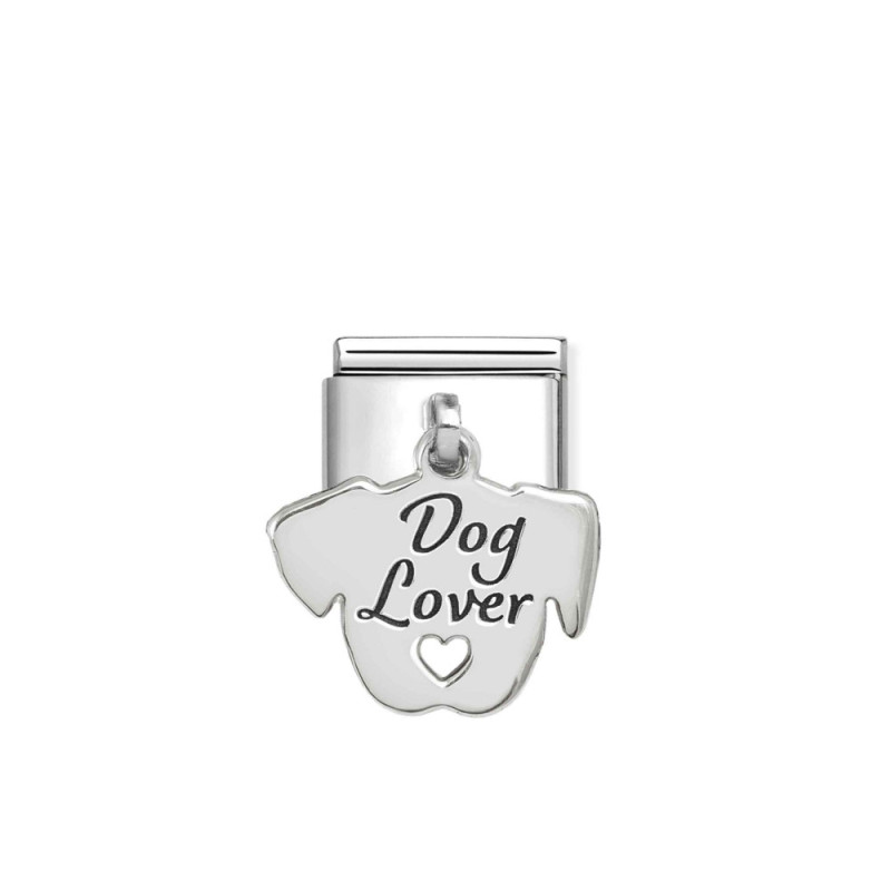 Element link do bransoletki Nomination CHARMS napis Dog Lover 331811 13 stal i srebro 925