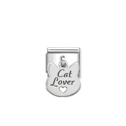 Element link do bransoletki Nomination CHARMS napis Cat Lover 331811 14 stal i srebro 925