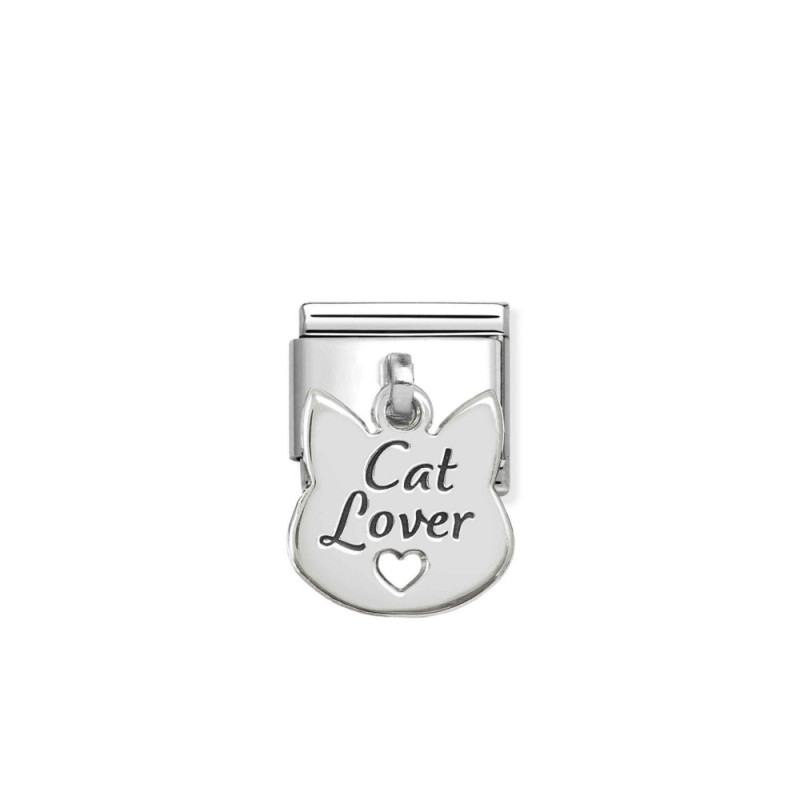 Element link do bransoletki Nomination CHARMS napis Cat Lover 331811 14 stal i srebro 925