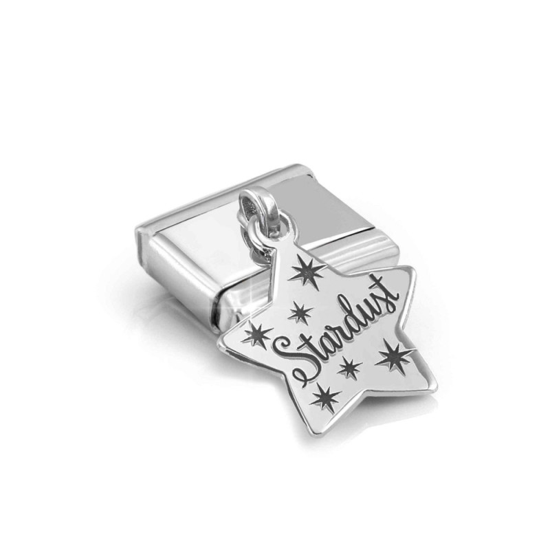Element link do bransoletki Nomination CHARMS Gwiazda napis Stardust 331811 15 stal i srebro 925