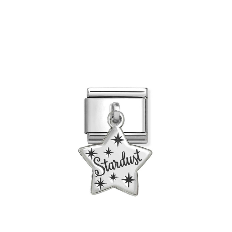 Element link do bransoletki Nomination CHARMS Gwiazda napis Stardust 331811 15 stal i srebro 925