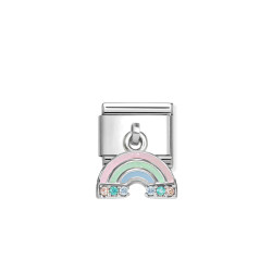 Element link do bransoletki Nomination CHARMS Tęcza emalia 331815 17 stal i srebro 925