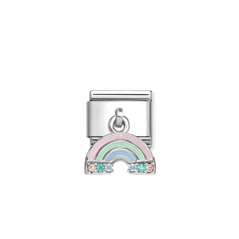 Element link do bransoletki Nomination CHARMS Tęcza emalia 331815 17 stal i srebro 925