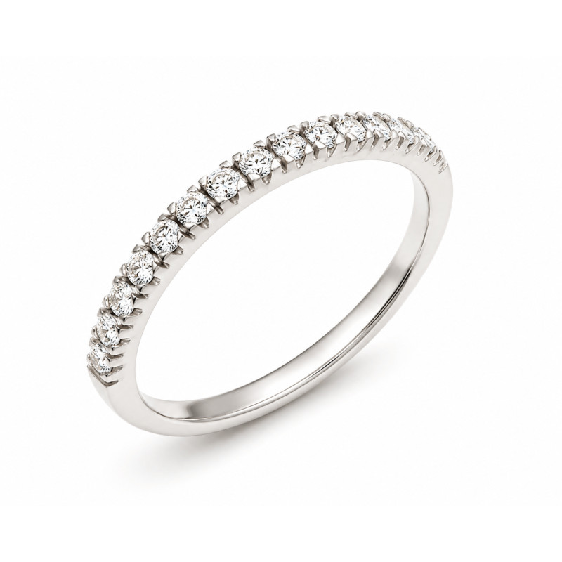 Pierścionek z Białego Złota z Cyrkoniami Rings pr. 585 - JubilerSezam.pl