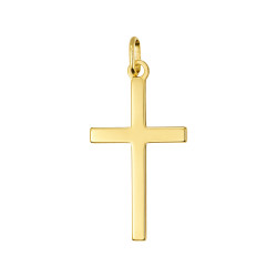 Złoty Krzyżyk Kwadratowy Pr. 585 - Klasyczny Symbol Wiary - JubilerSezam.pl