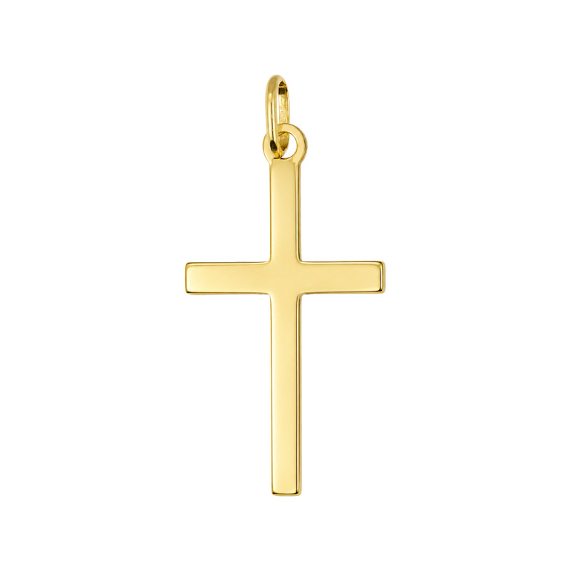 Złoty Krzyżyk Kwadratowy Pr. 585 - Klasyczny Symbol Wiary - JubilerSezam.pl