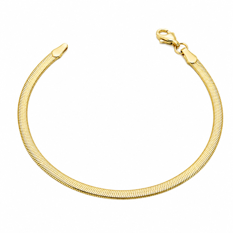 Złota bransoletka taśma pr. 585, splot 3mm - JubilerSezam.pl