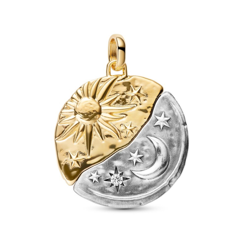 Charms-medalion Pandora Słońce i księżyc pozłacany 764806C01