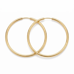 Kolczyki koła złote 40mm, próba 585, szarnir - Jubiler Sezam