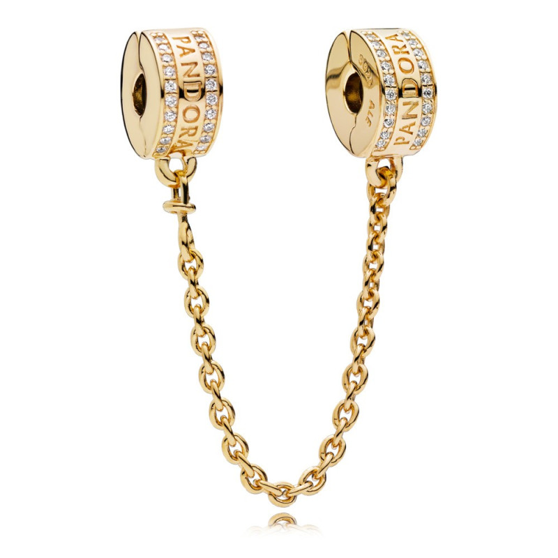 Łańcuszek zabezpieczający Pandora 768642C01 Logo Safety Chain Clip Charm