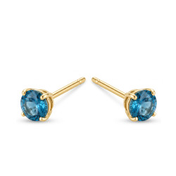 Kolczyki złote z topazem London Blue 585 - Jubiler Sezam