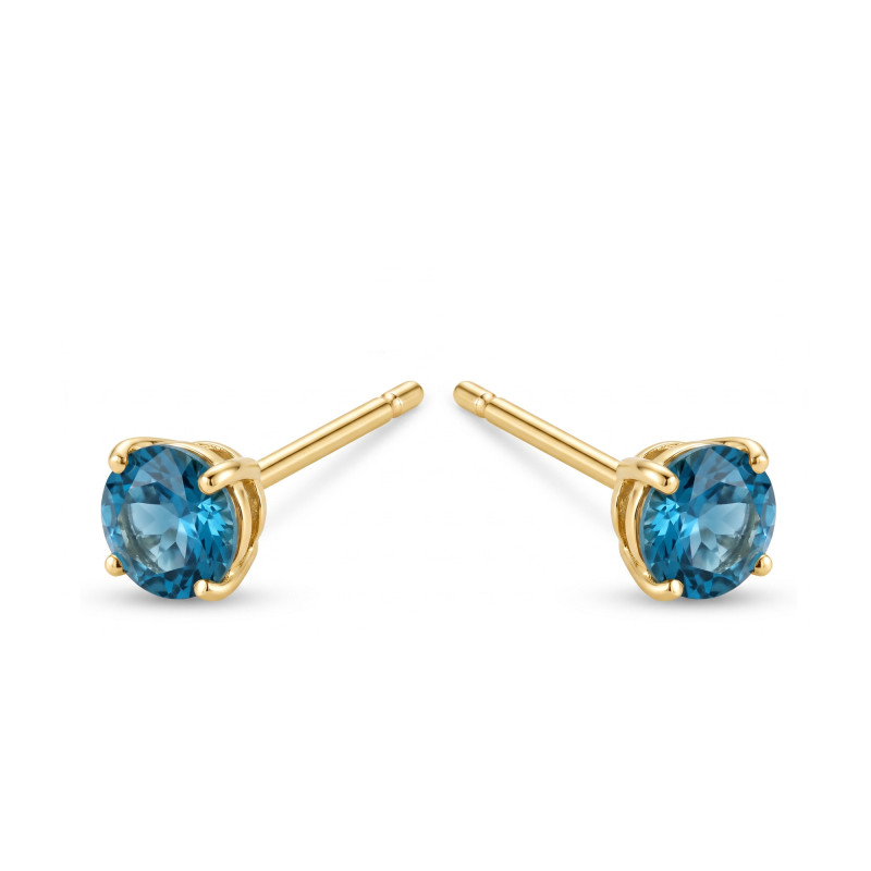 Kolczyki złote z topazem London Blue 585 - Jubiler Sezam