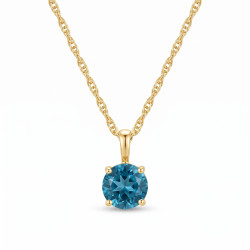 Naszyjnik złoty z topazem London Blue 585 - Jubiler Sezam