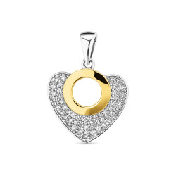 Zawieszka serce cyr.na kółku blaszka gold PX 1157_AU375 blaszka gold AgAu