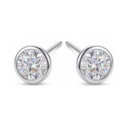 Kolczyki srebrne z moissanitem 0,5 ct - Jubiler Sezam