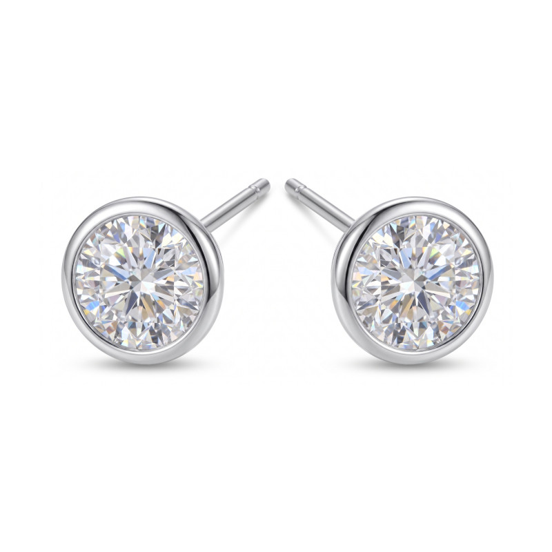 Kolczyki srebrne z moissanitem 0,5 ct - Jubiler Sezam